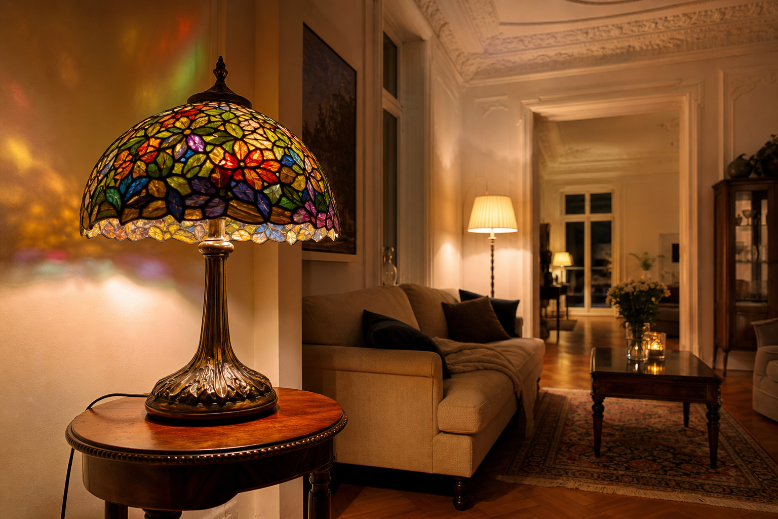 Tiffany Tischlampen im Buntglas-Stil: Magische Lichtakzente für Ihr Zuhause